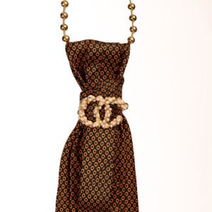 cravate monogramme doré