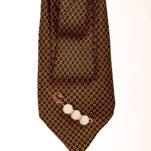 cravate monogramme doré